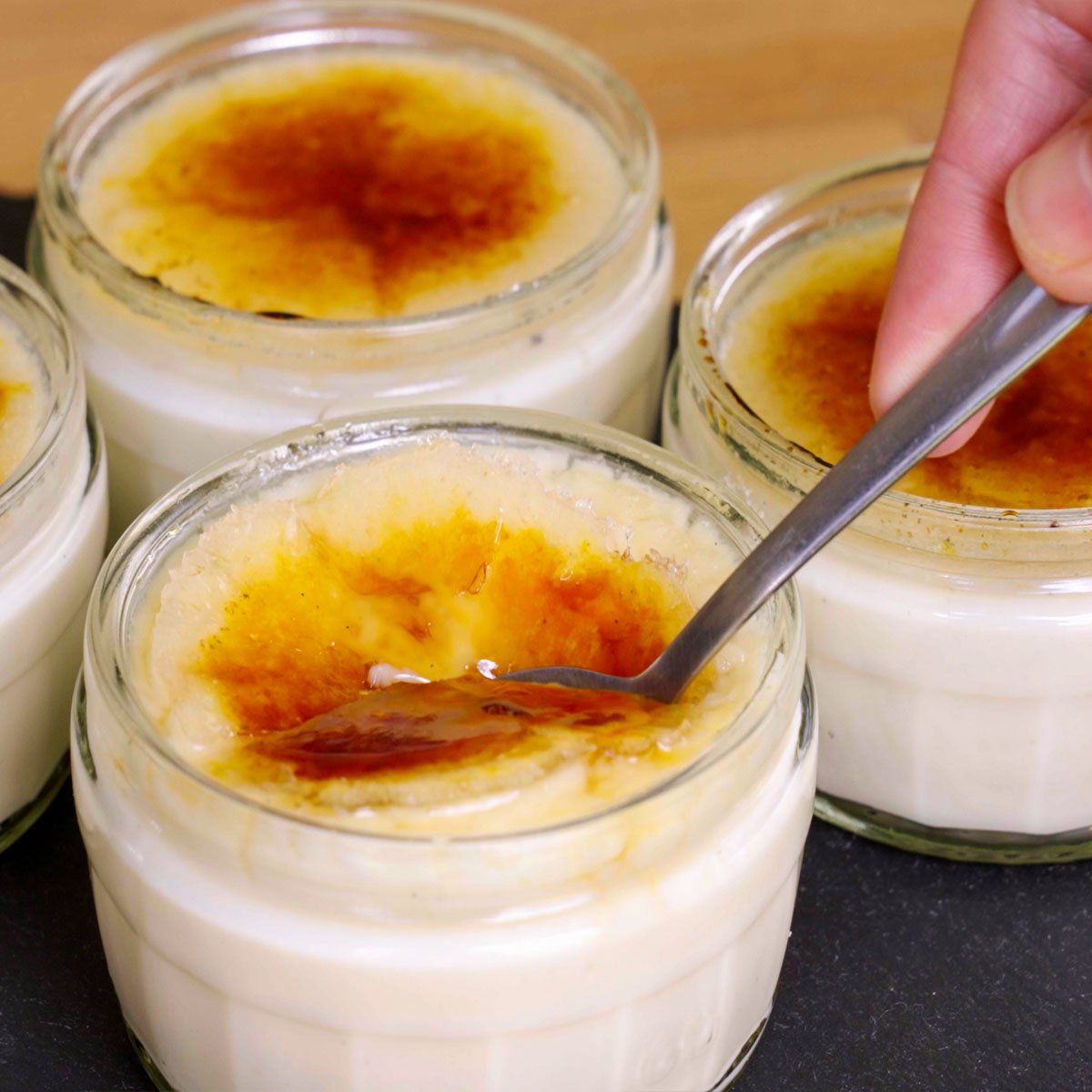 Image of Authentic Crema Catalana with a spoon