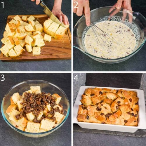 Old-Fashioned Brioche Bread Pudding with Raisins