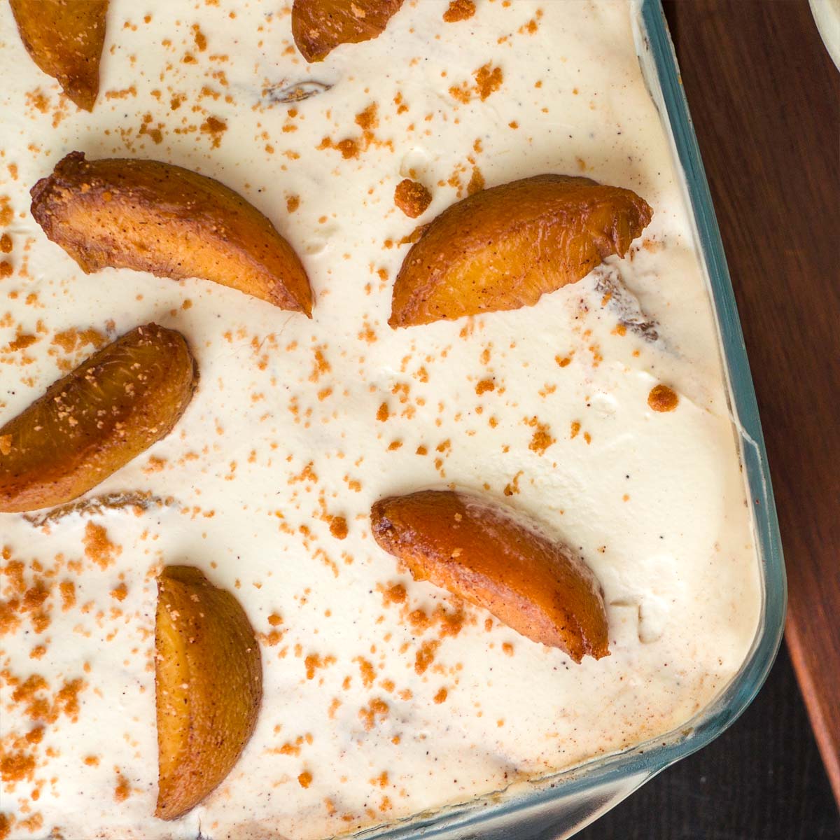 Peach cobbler pudding