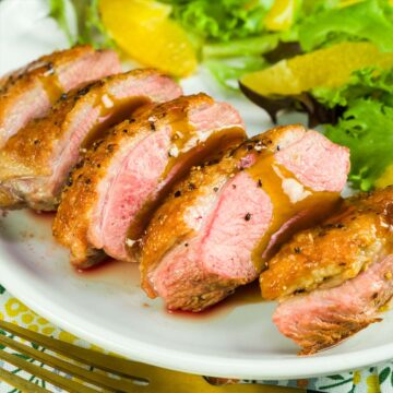 Duck breasts with orange sauce