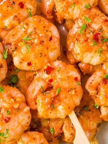 Grilled shrimp skewers