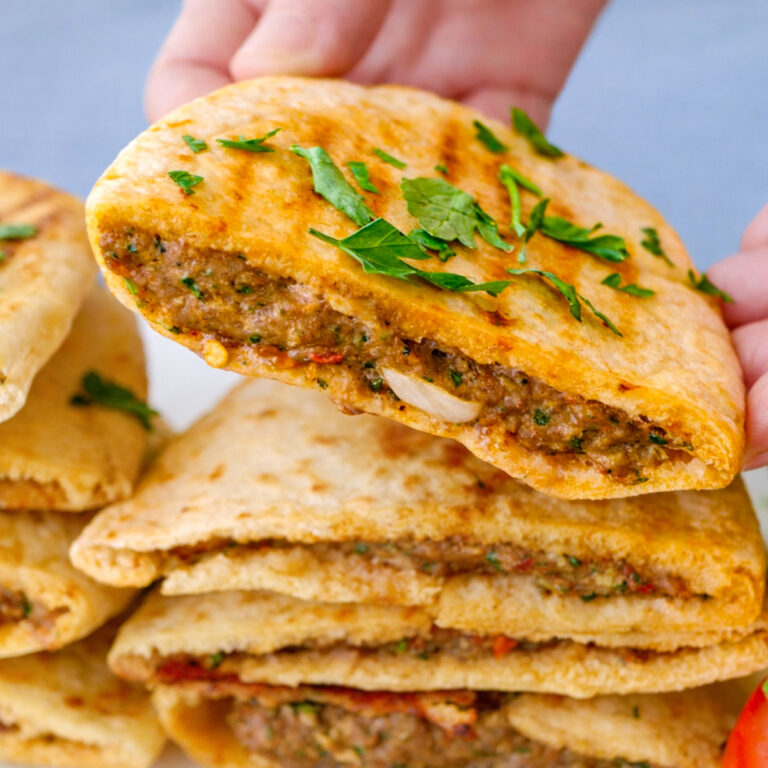 Arayes Recipe (Crispy Lebanese Meat Stuffed Pita)