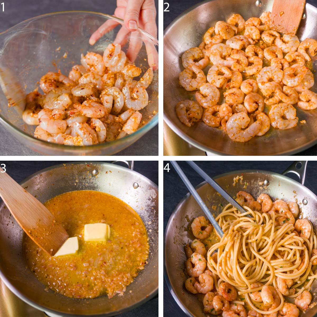 How to Make Garlic Shrimp Spaghetti with Butter and White Wine