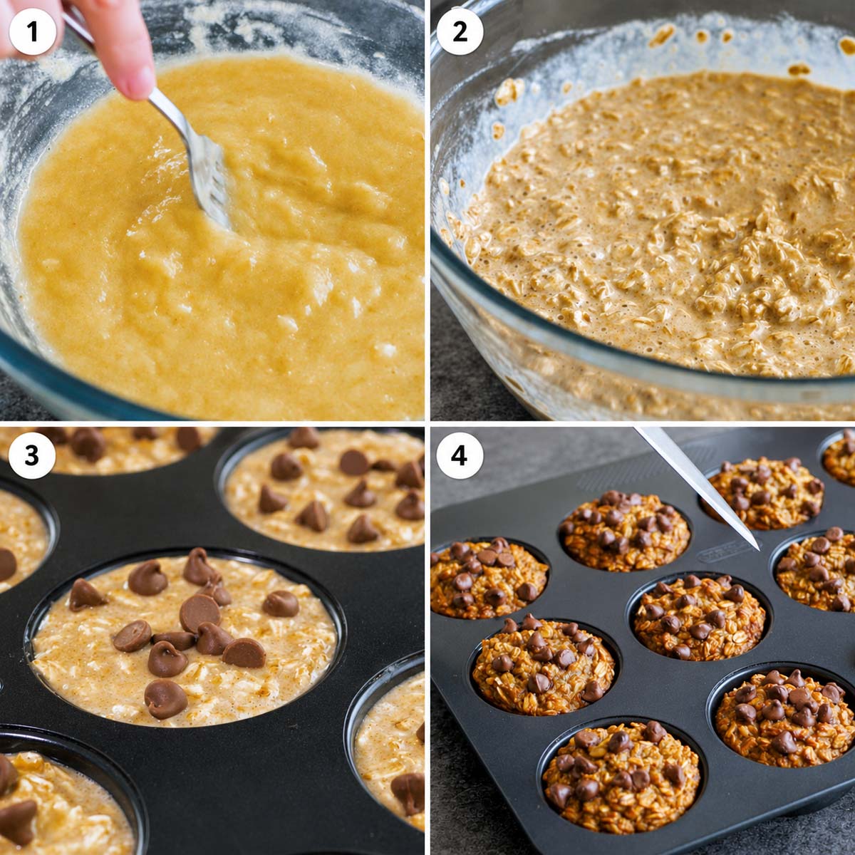 How to Make Banana Oatmeal Chocolate Chip Muffins