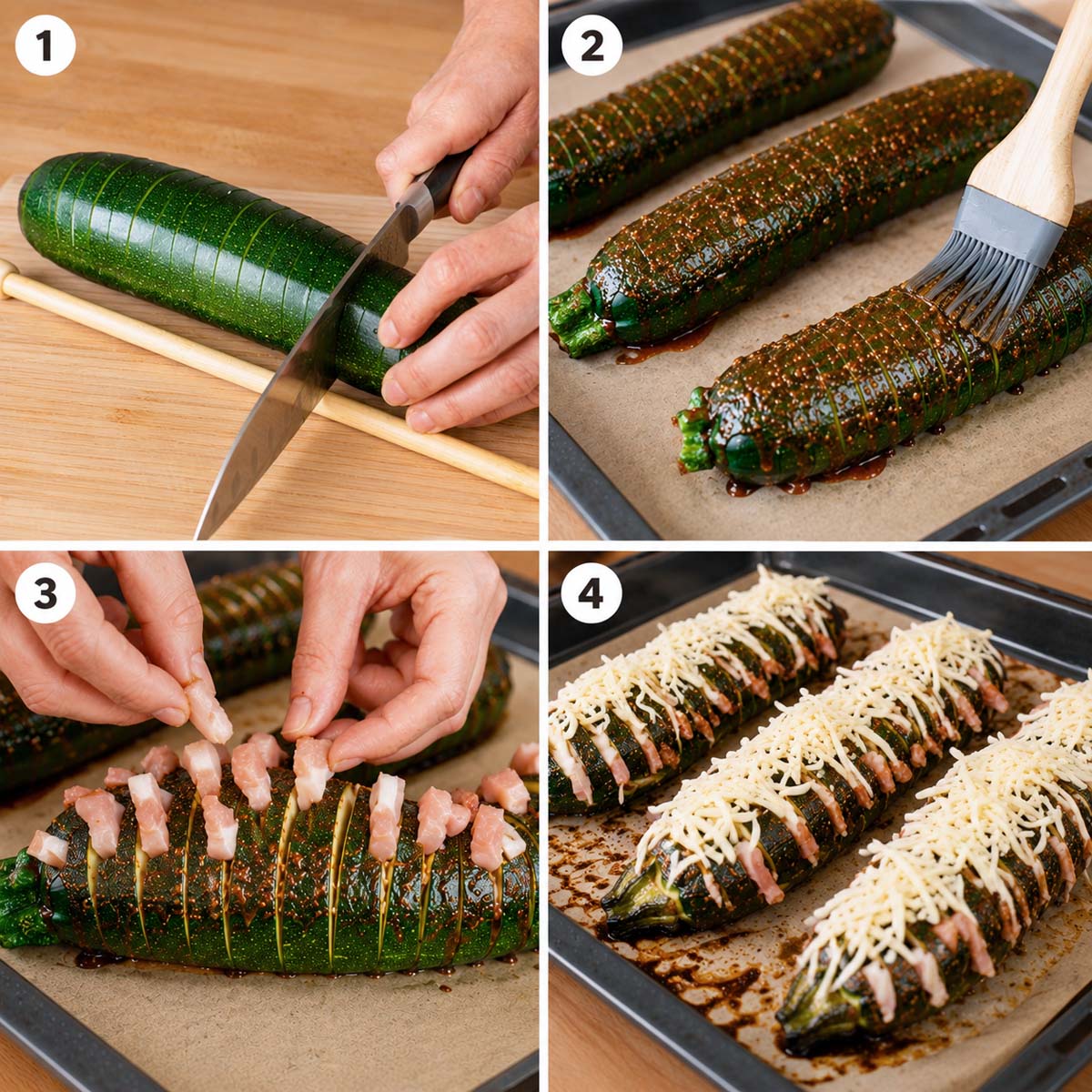 How to Make Hasselback Zucchini