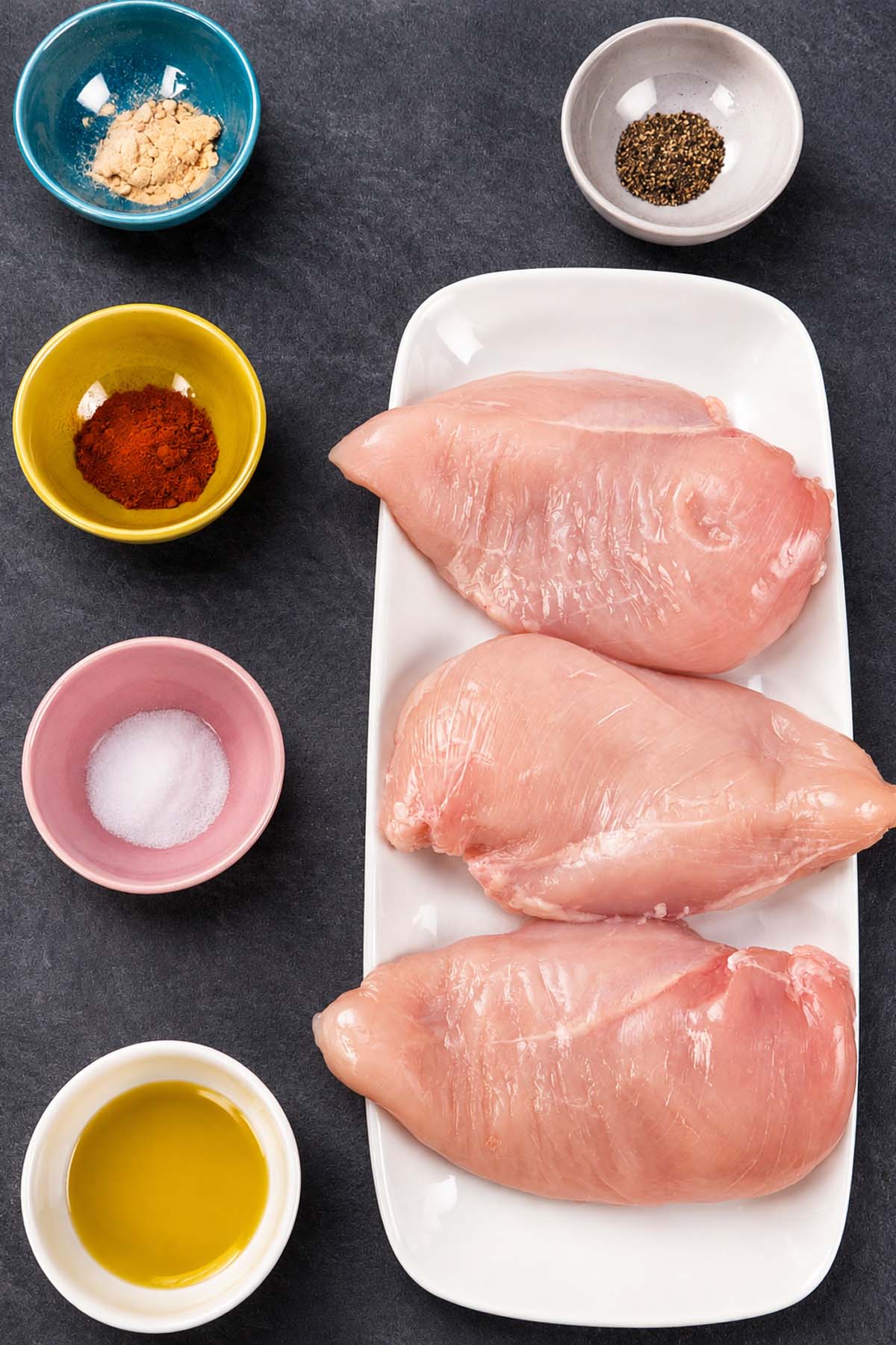 Ingredients for baked chicken breasts