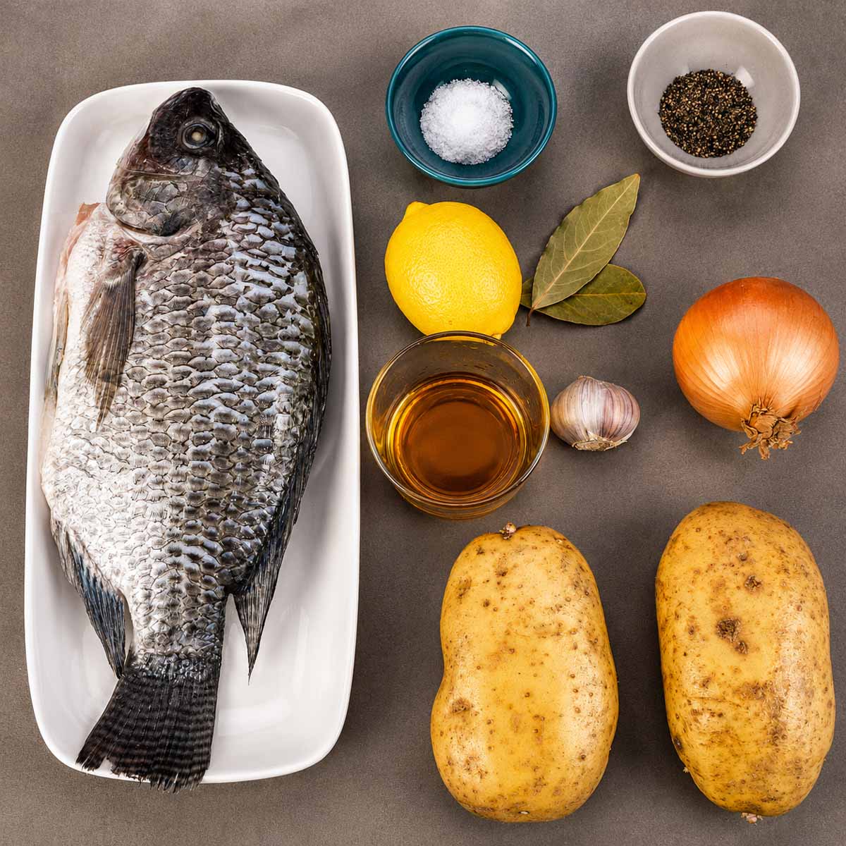 Ingredients for baked tilapia recipe