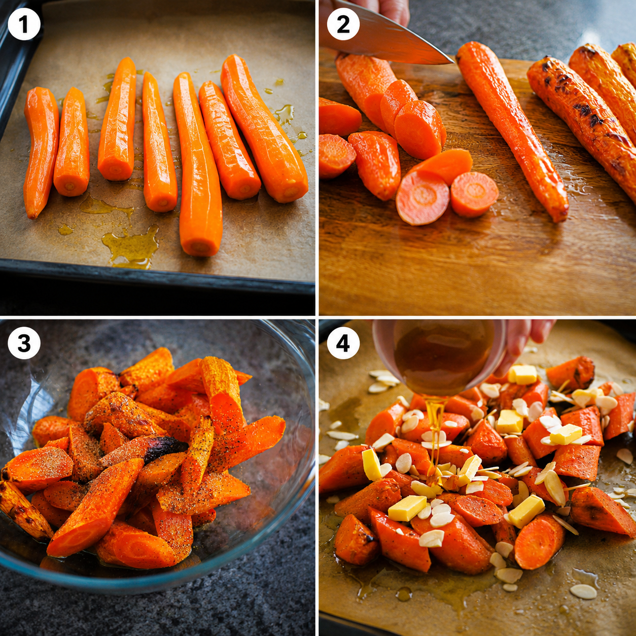 How to Make Honey Roasted Carrots with Almonds