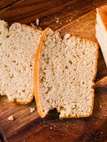 No yeast bread loaf with soft crumb and golden crust