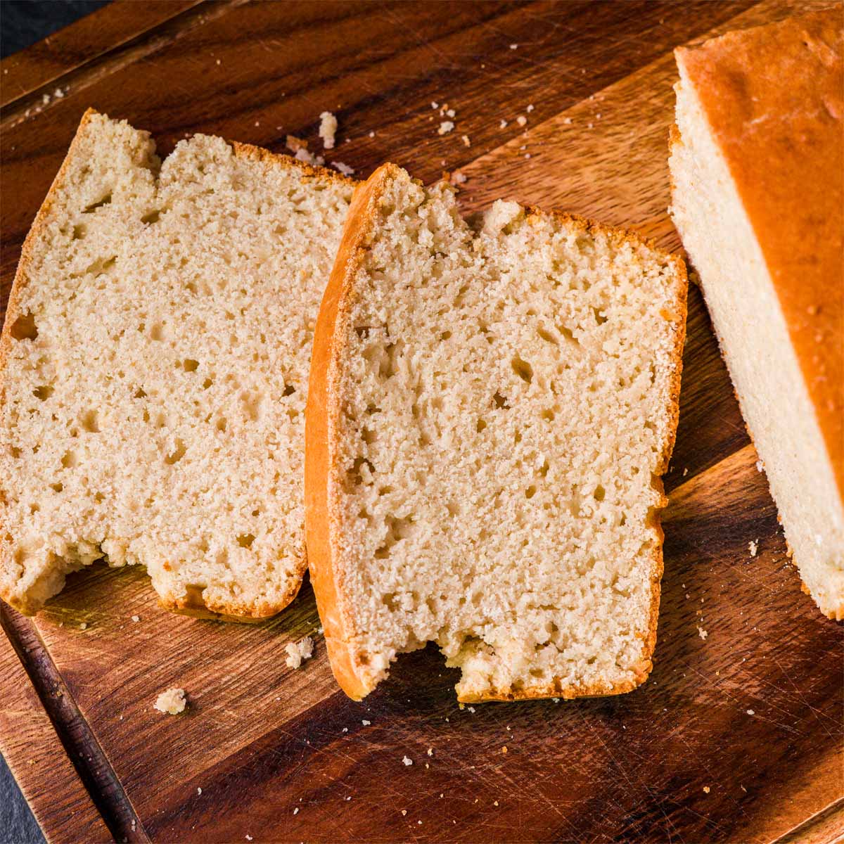 No yeast bread loaf with soft crumb and golden crust